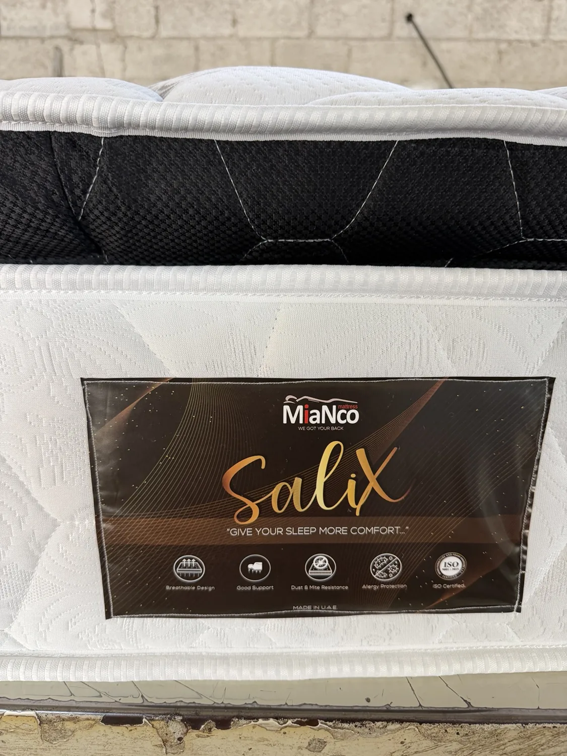 Mattress label on real mattress