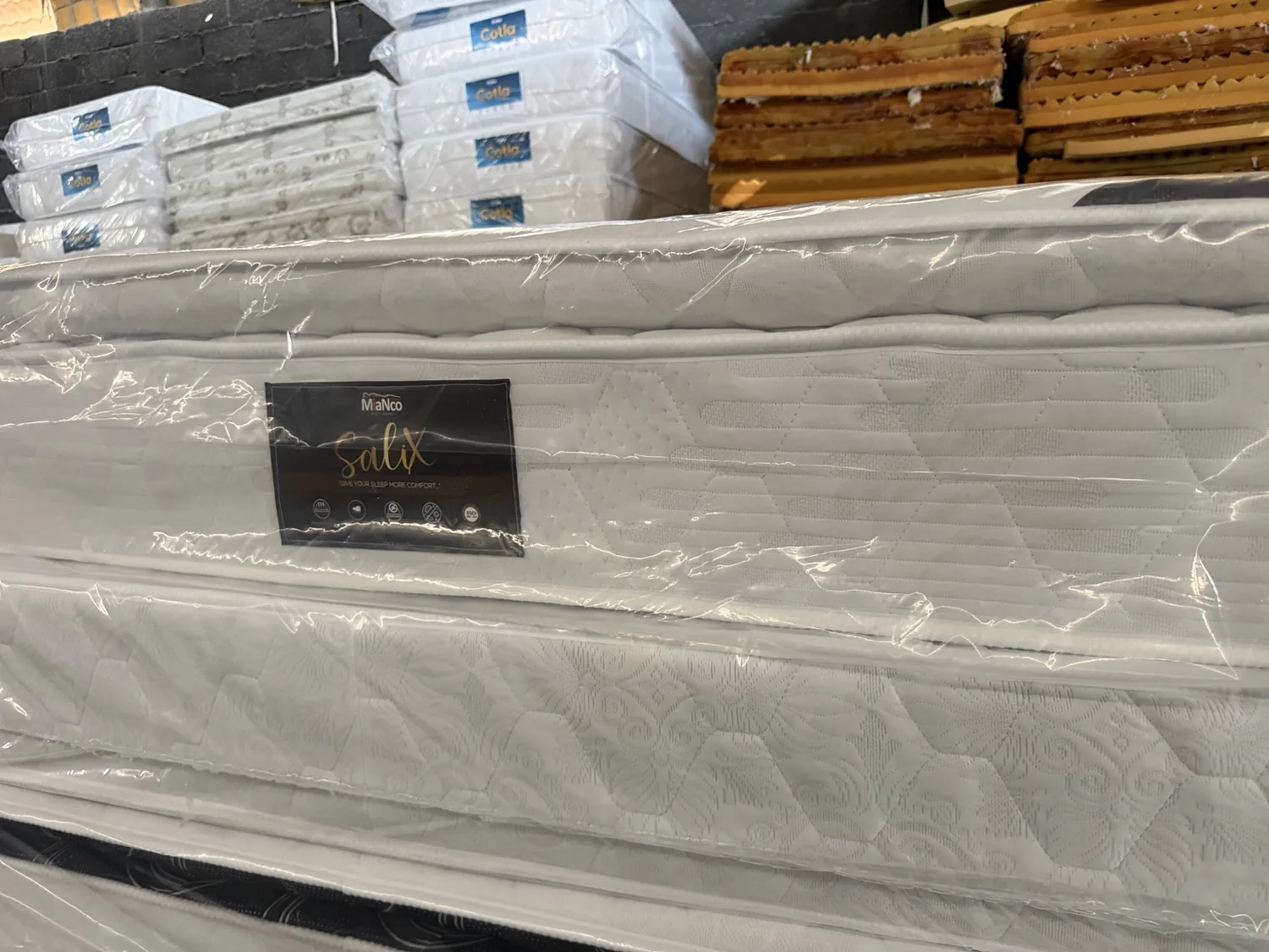Mattress side quilting and black pillow top